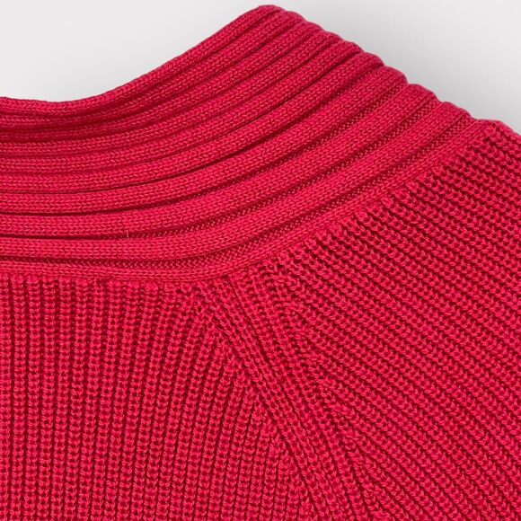 Talbots 1-Button Cardigan Sweater Women M Red‎ Long Sleeve Tie-Neck Knit Cotton - Picture 9 of 14